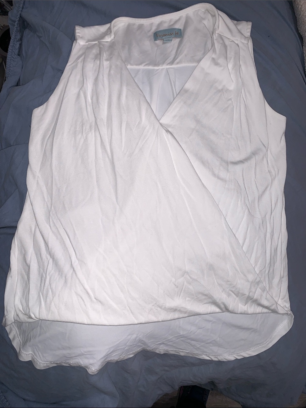 Veronica M White Wrap-Front Sleeveless Camisole